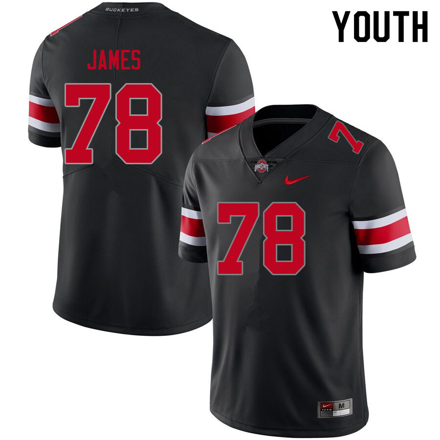 Youth #78 Jakob James Ohio State Buckeyes College Football Jerseys Sale-Blackout